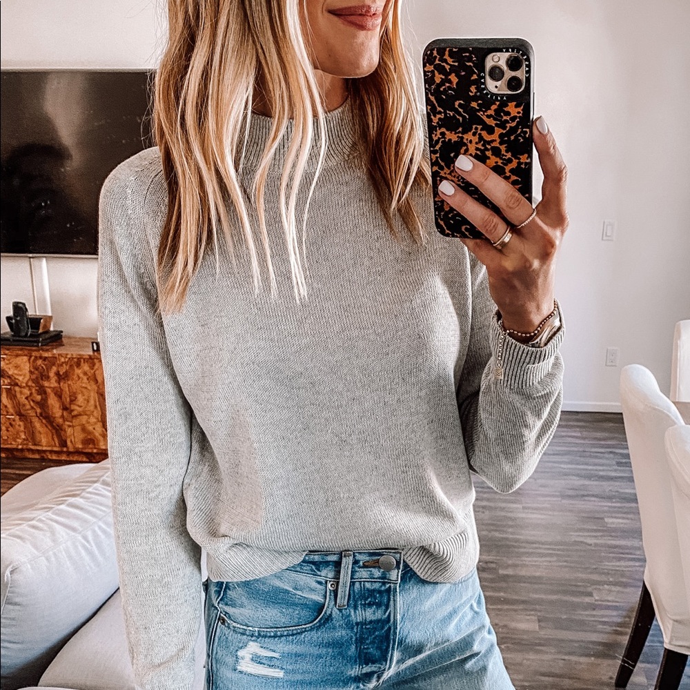 Melrose and Market Grey Mock Neck Sweater